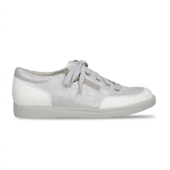 NEW MUNRO women's gabbie sneaker in metallic / white - Picture 1 of 2